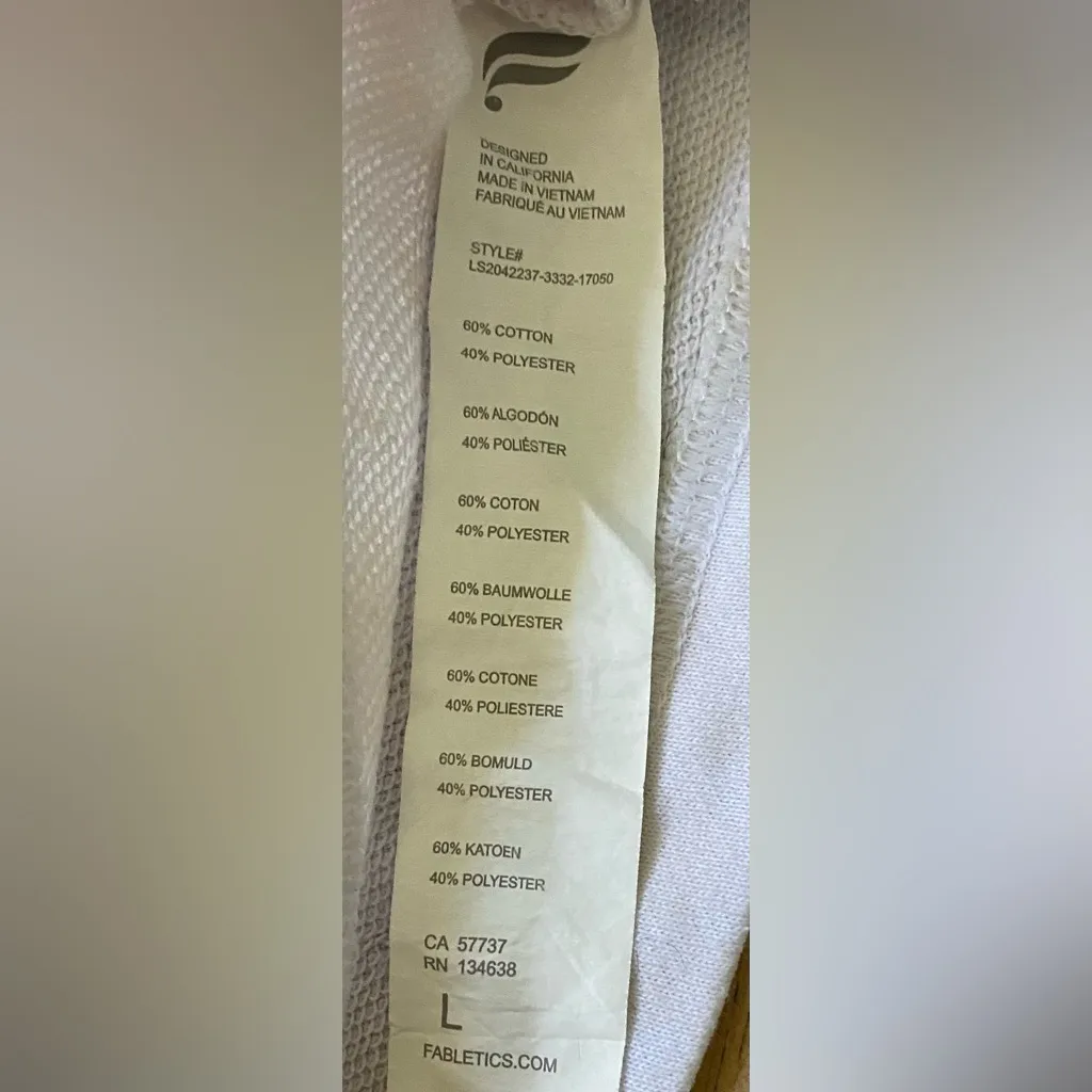 Fabletics Women’s Sz L Honey Milk Magma Eco-Conscious‎ Cropped Tie Dye Hoodie - Image 9