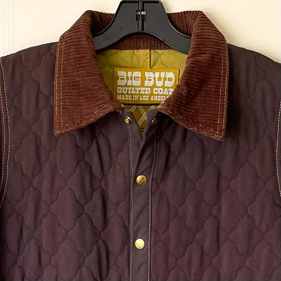 Big Bud Press Quilted Utility Overcoat Espresso Brown XXS EUC - Image 4