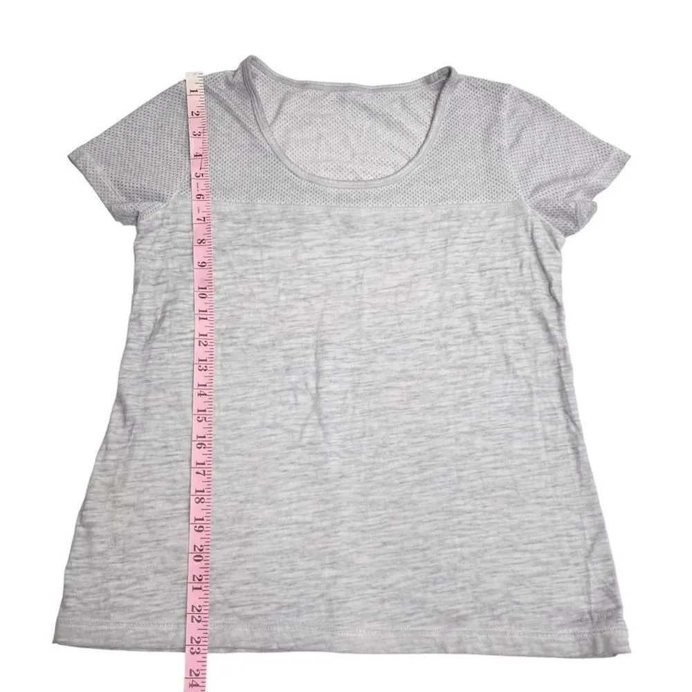 LORNA Jane ‘Cara’ Short Sleeve Open Back Tee Shirt In Heathered Gray Size Medium - Image 9
