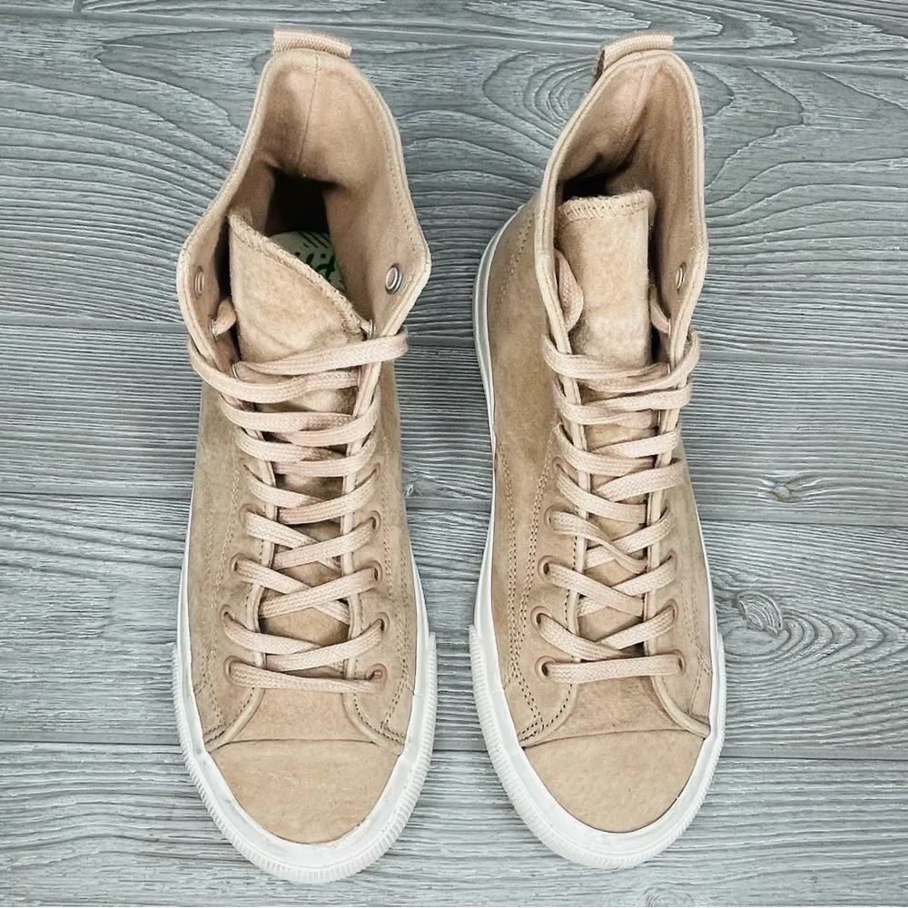 PF Flyers blush all American hi top suede sneaker W9 M 7.5 flat tennis shoes Tan Size 9 - Image 6