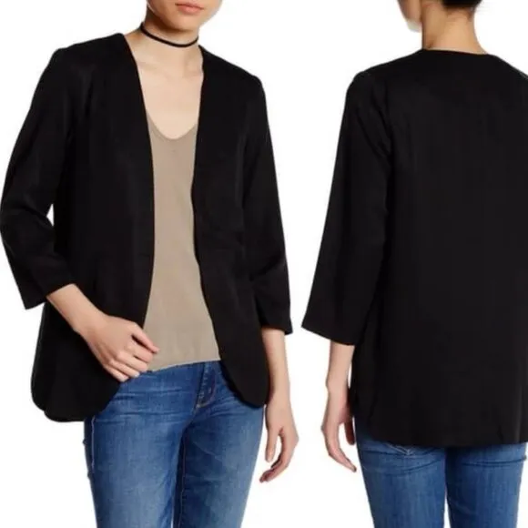 🛍️ Harlowe & Graham Black Open Front Easy Blazer Jacket Size S - Image 2