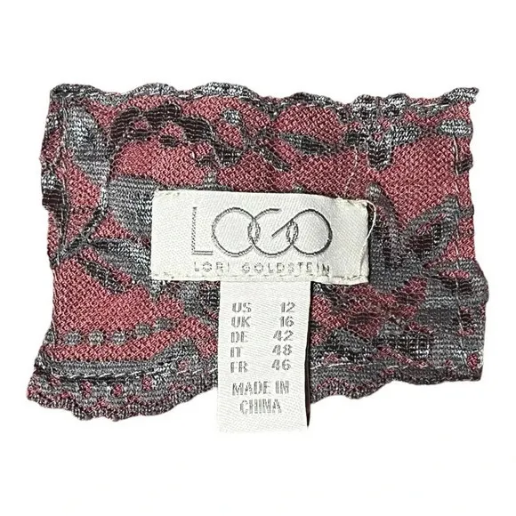 LOGO BY LORI GOLDSTEIN OPEN FRONT JACKET LACE TRIP DRAWSTRING WAIST SIZE 12 - Image 7