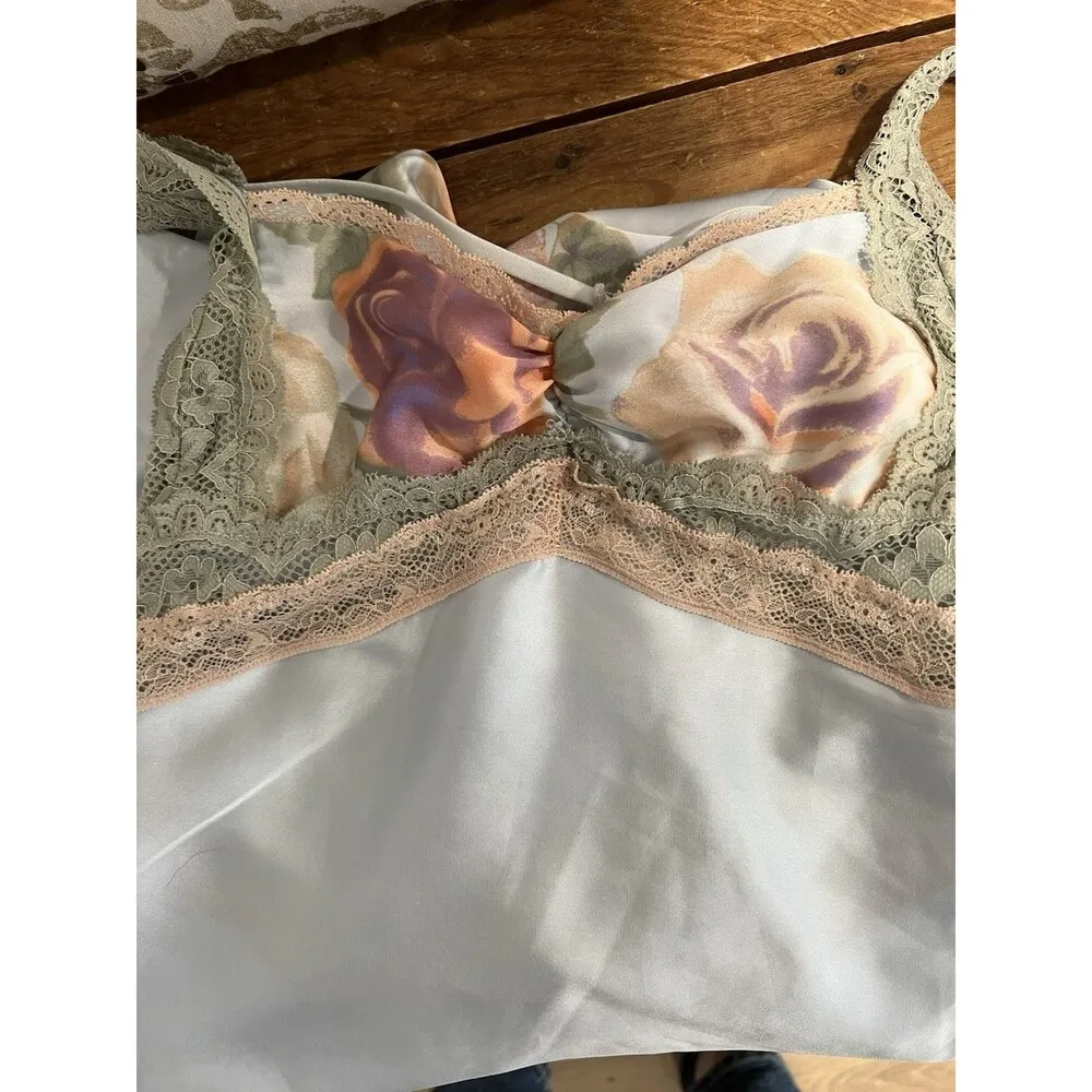 Free People Intimately Just Dreamy Maxi Slip Dress Sky Combo Airbrush Floral S - Image 6