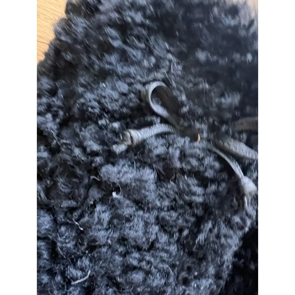 Tory Burch Black  Shearling Fluffy Mammoth Slip-On Footbed Mule 8 - Image 2