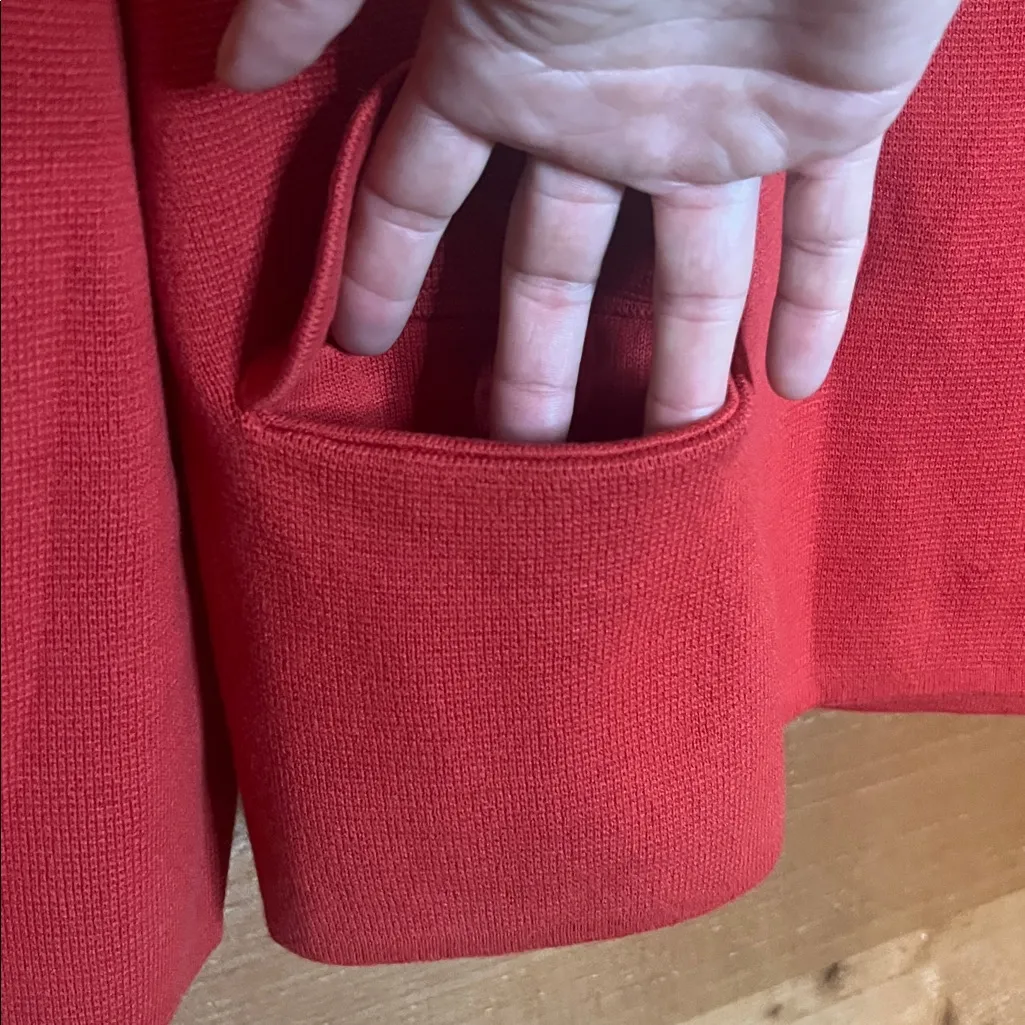 Cabi Coronation Red Knit Blazer Jacket Med Cotton Button M-L Boutique - Image 6