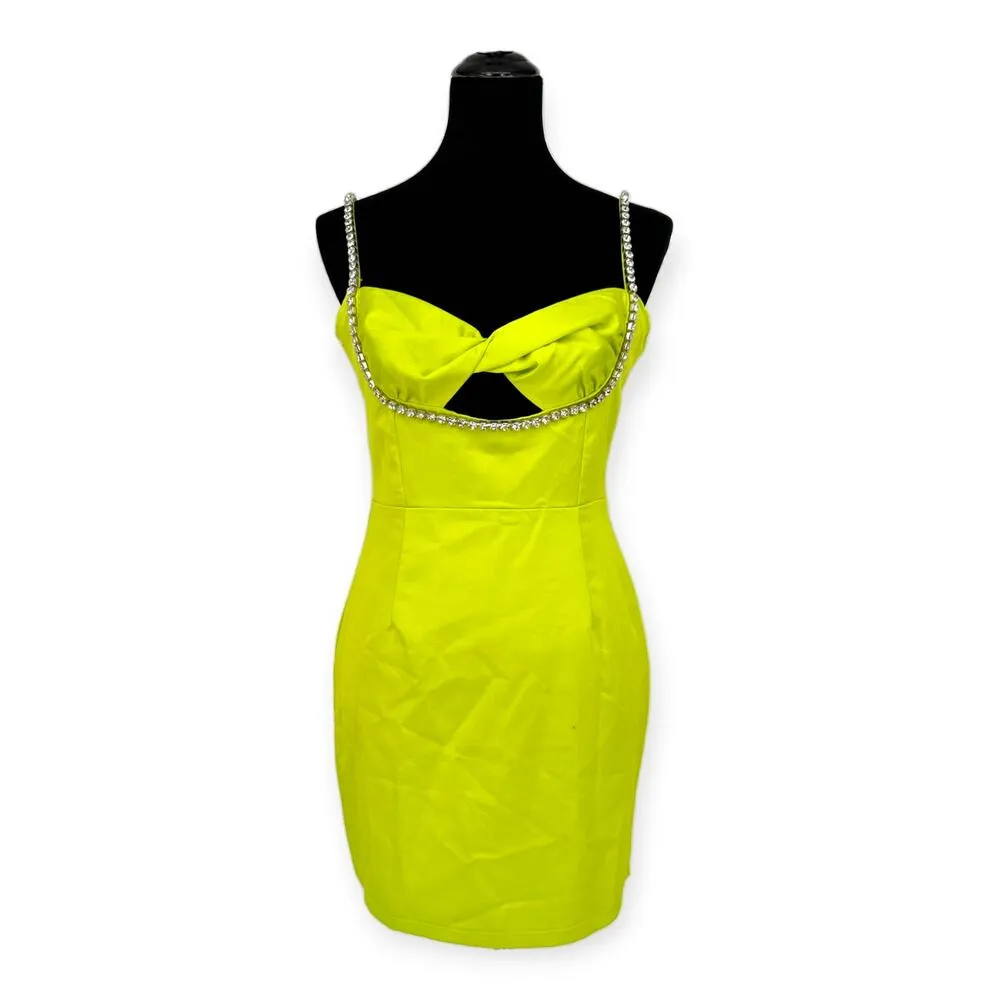 Runaway the Label | NWT | Small | Serafina Lime Twited Bust Crystal Mini Dress - Image 4