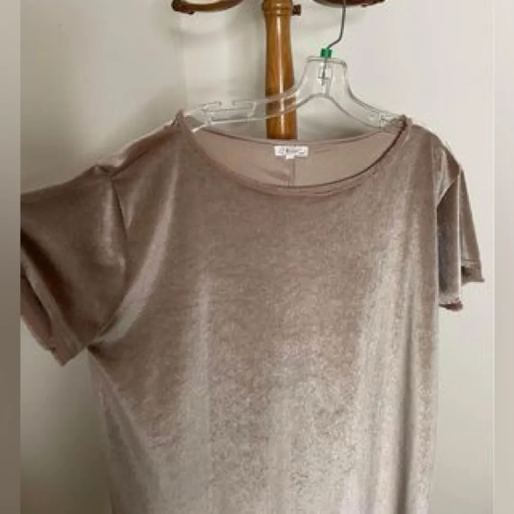 Velvet T shirt style dress Tan Size L - Image 2