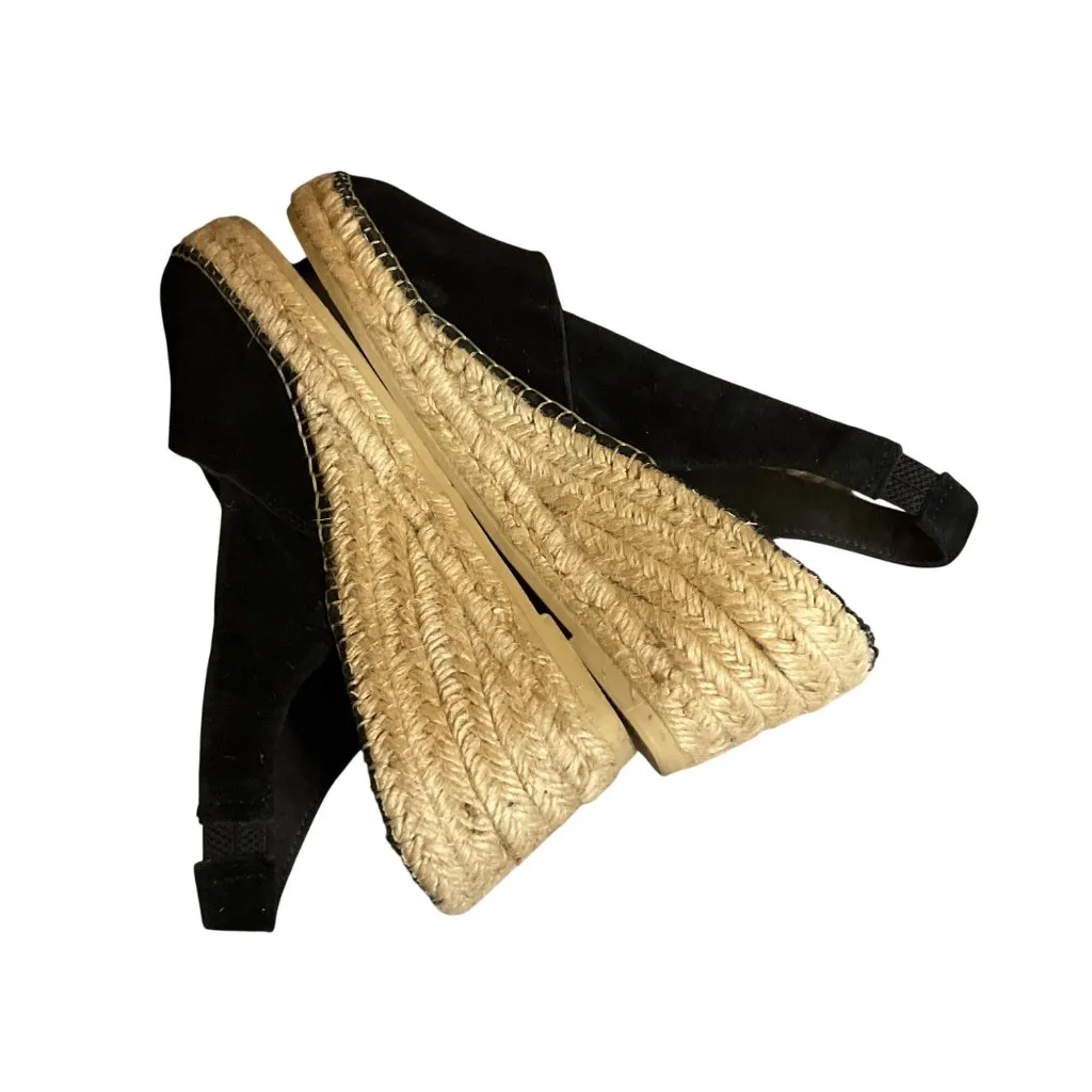 Toni Pons Originals Black Suede Slingback Espadrille Wedge Sandals Size 40 9 - Image 10