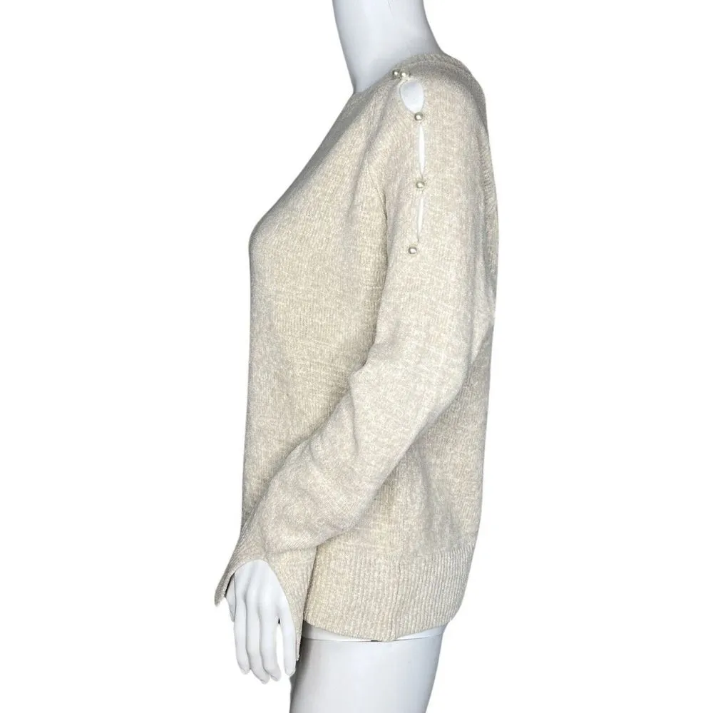 One Grey Day Sweater Women Extra Small XS Tan Updated Basic Boho Chic Minimalist - Image 2