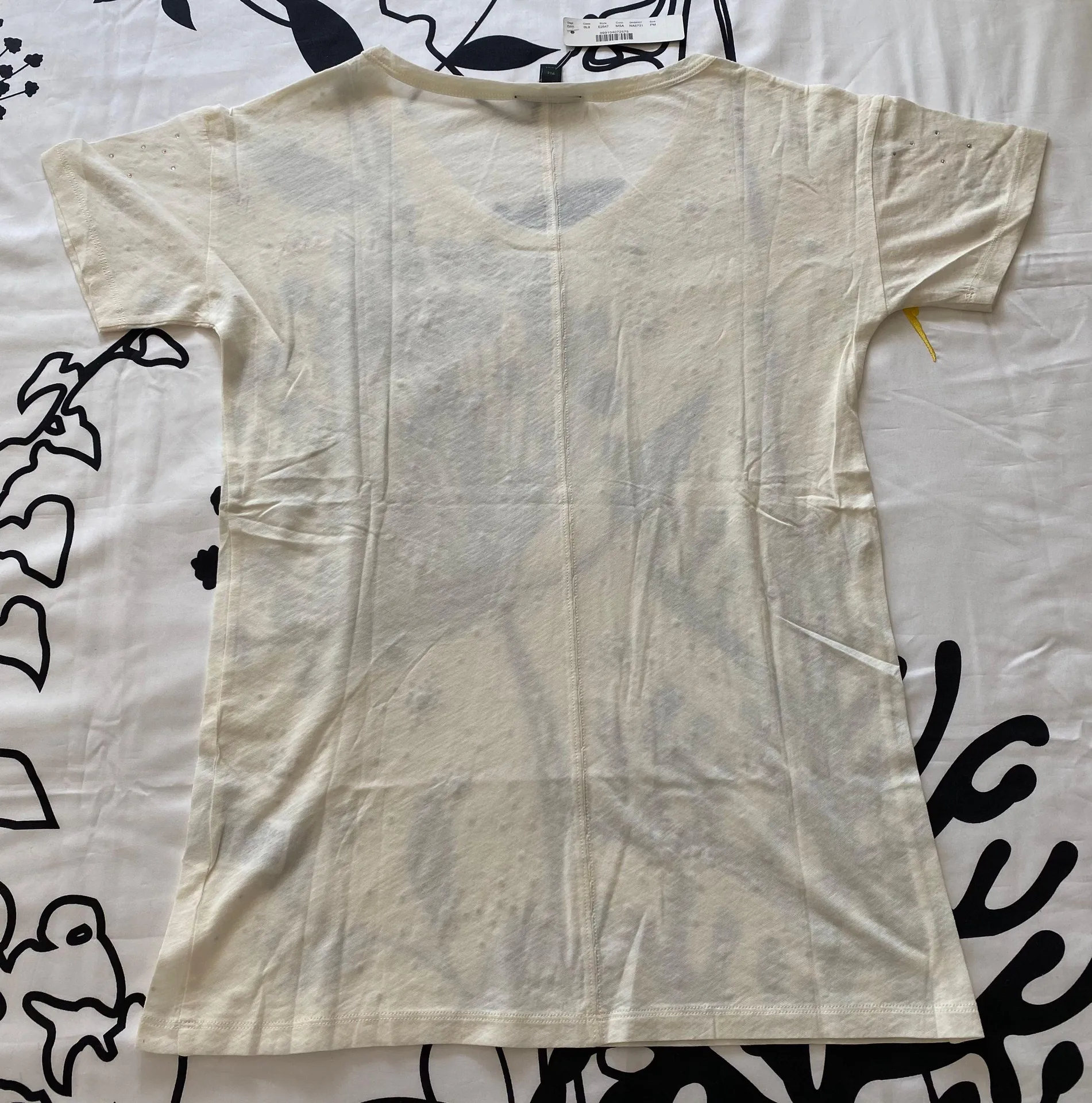 J.Crew  Ivory Rhinestone Pattern Tee - Image 6