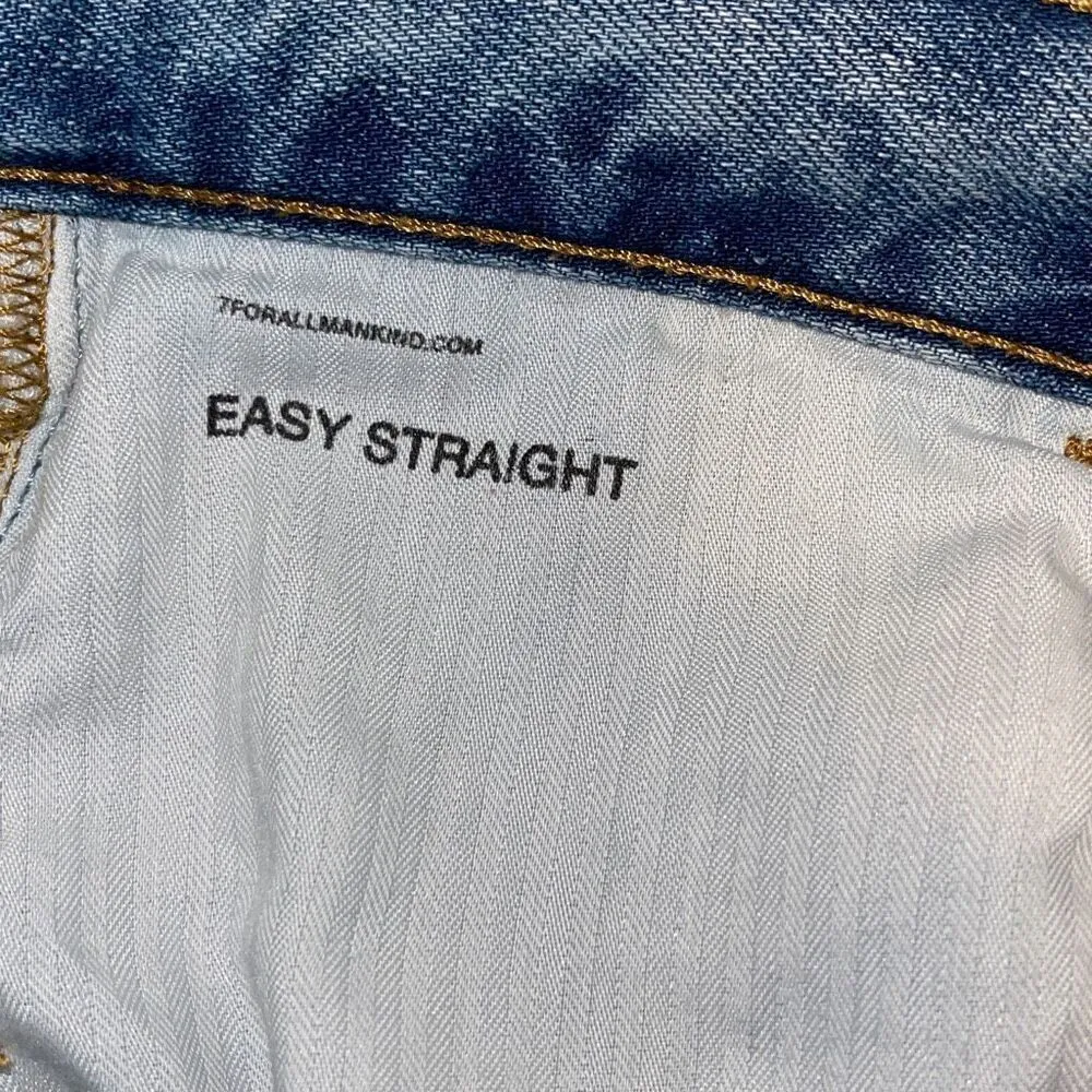 7 For All Mankind Womens Star Panel Easy Straight Button Fly Jeans Blue Size‎ 28 - Image 12