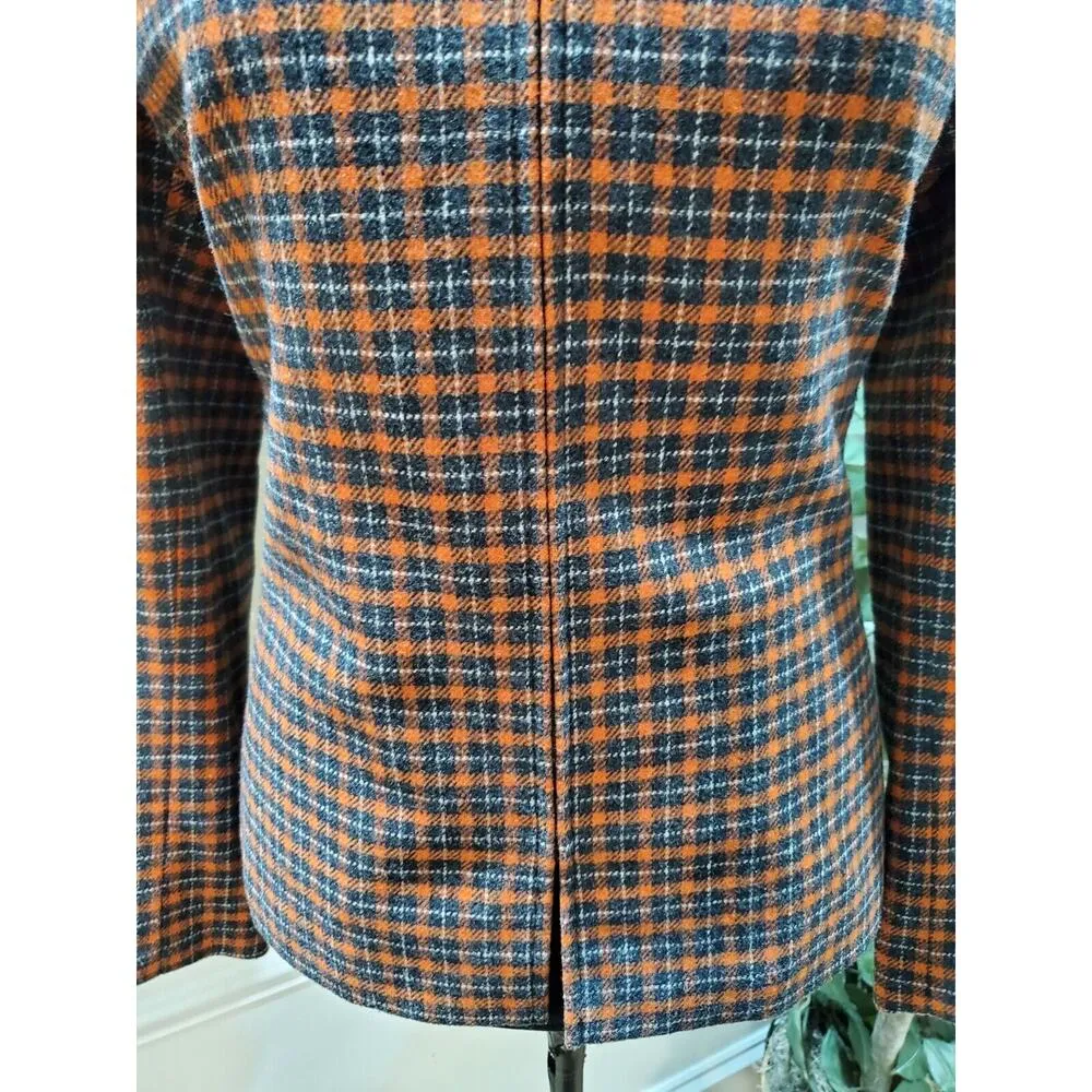 Le Suits Women's Gray & Orange Wool Long Sleeve Full Zip Front Casual Jacket 8 - Image 3