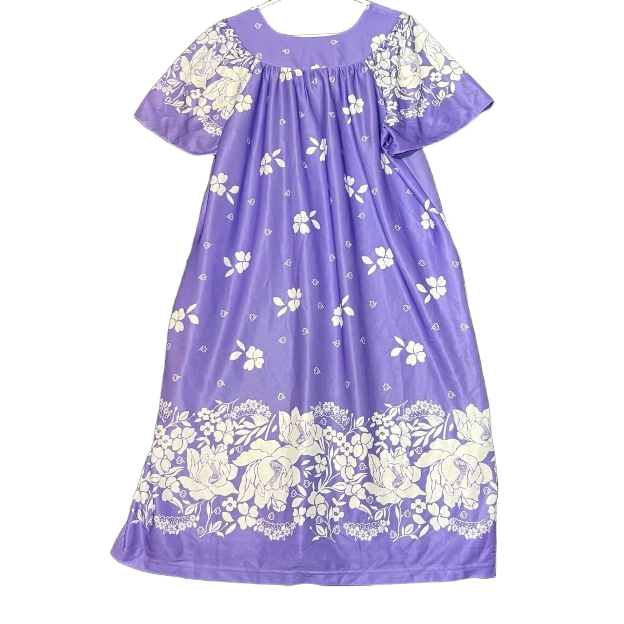 Anthony Richards Muumuu Dress Womens‎ Medium Purple Floral Print House Dress - Image 3