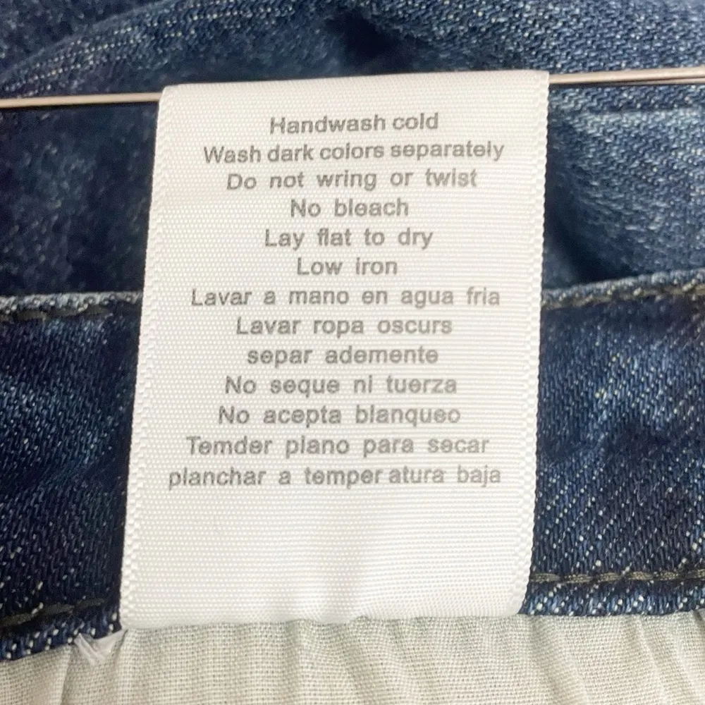 Judy Blue Buffalo Plaid Patch Midrise Cuffed Boyfriend Jeans Dark Wash Size 29 - Image 14