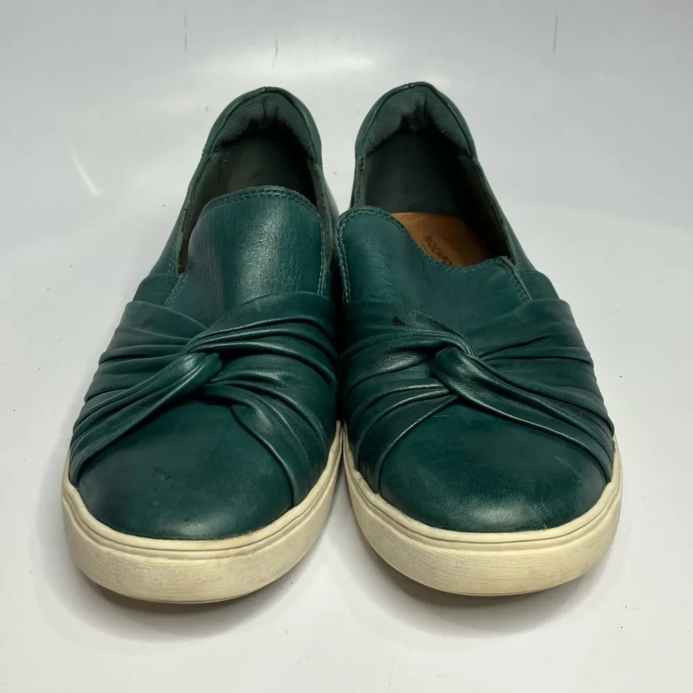 Rockport Cobb Hill leather twist slip on shoes dark teal‎ size 8 Blue - Image 2