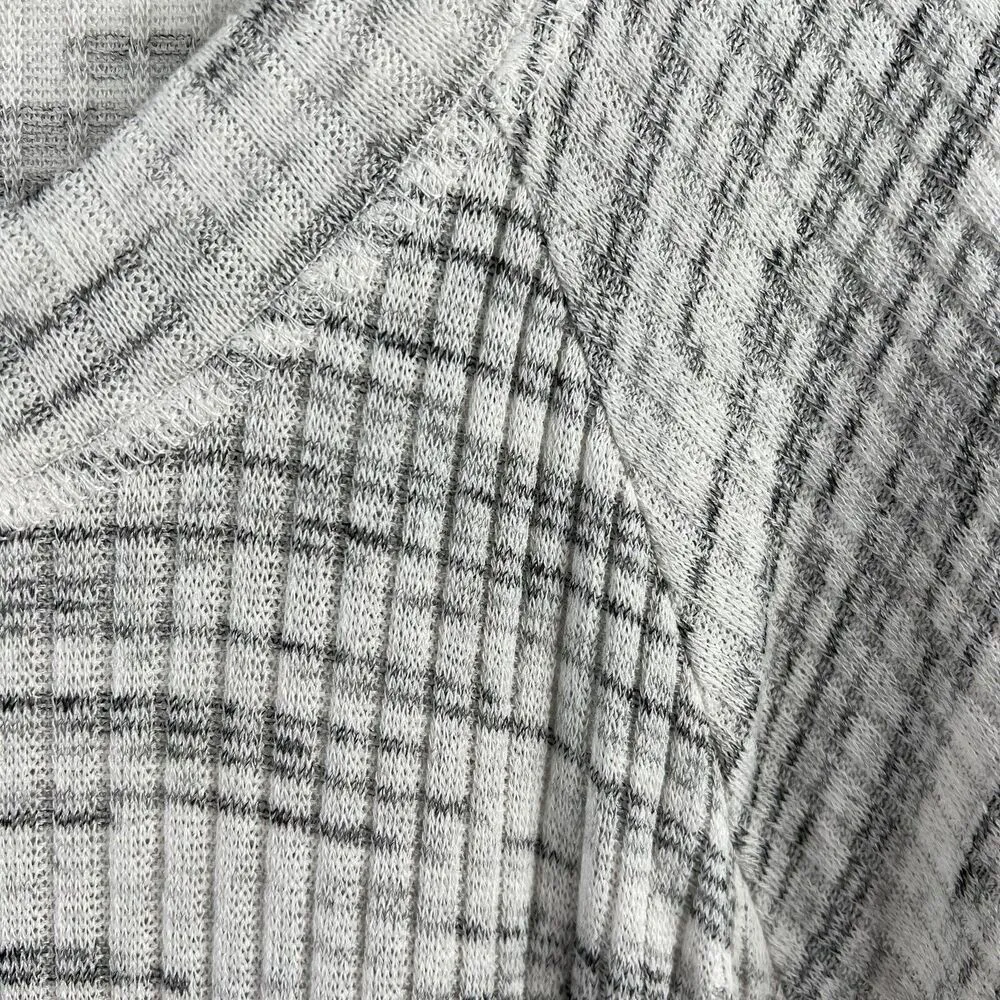 Soft Surroundings Sz XL Tunic Top Ribbed Side Tie Knit Gray Space Dye Scoop Neck - Image 5