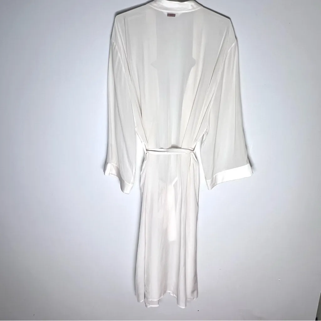 Lunya Washable Silk Chiffon Kimono Robe Tranquil White Sz L/XL - Image 3