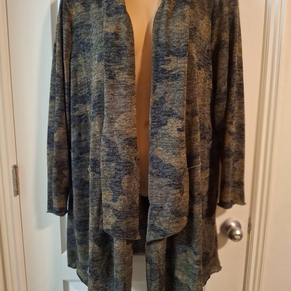 Maurices Sz 2  Blue and Green Open-Front Cardigan - Image 3