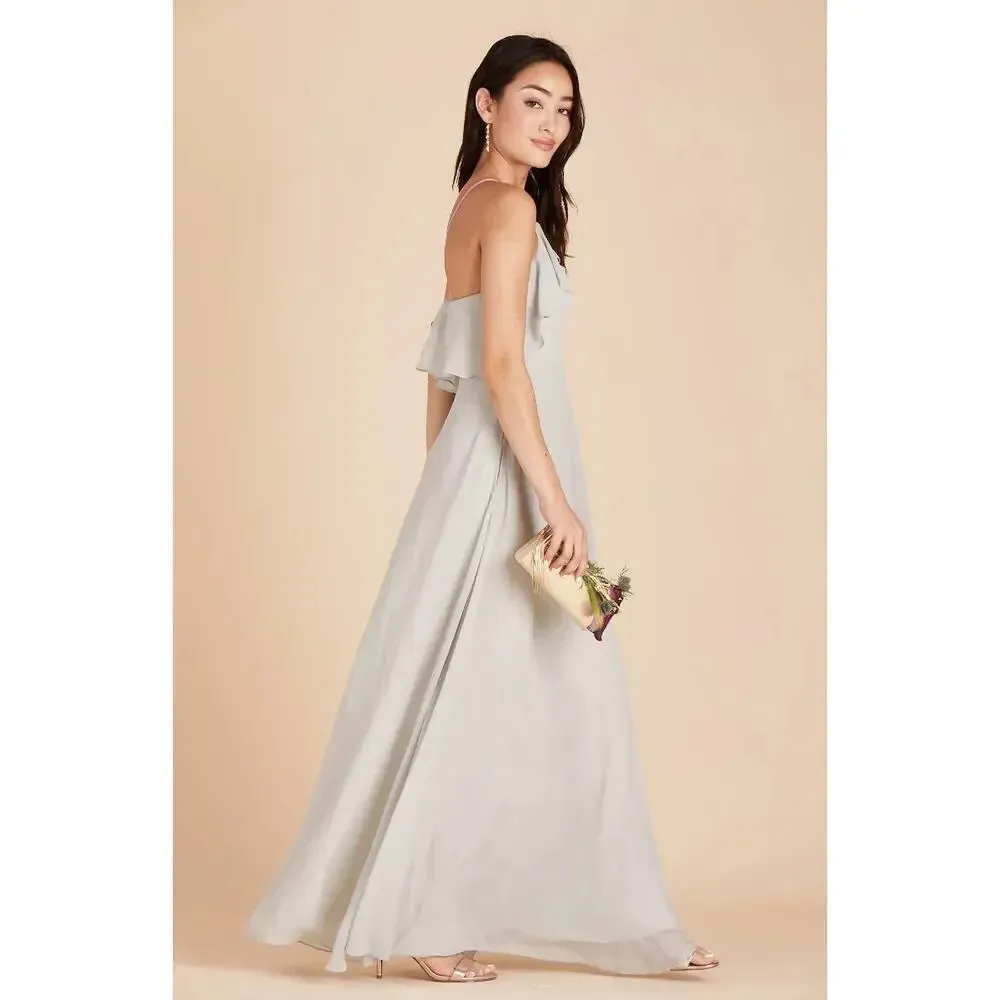 Birdy Grey Jules Dress Dove Gray Chiffon Maxi Formal Bridesmaid Medium NWT - Image 5