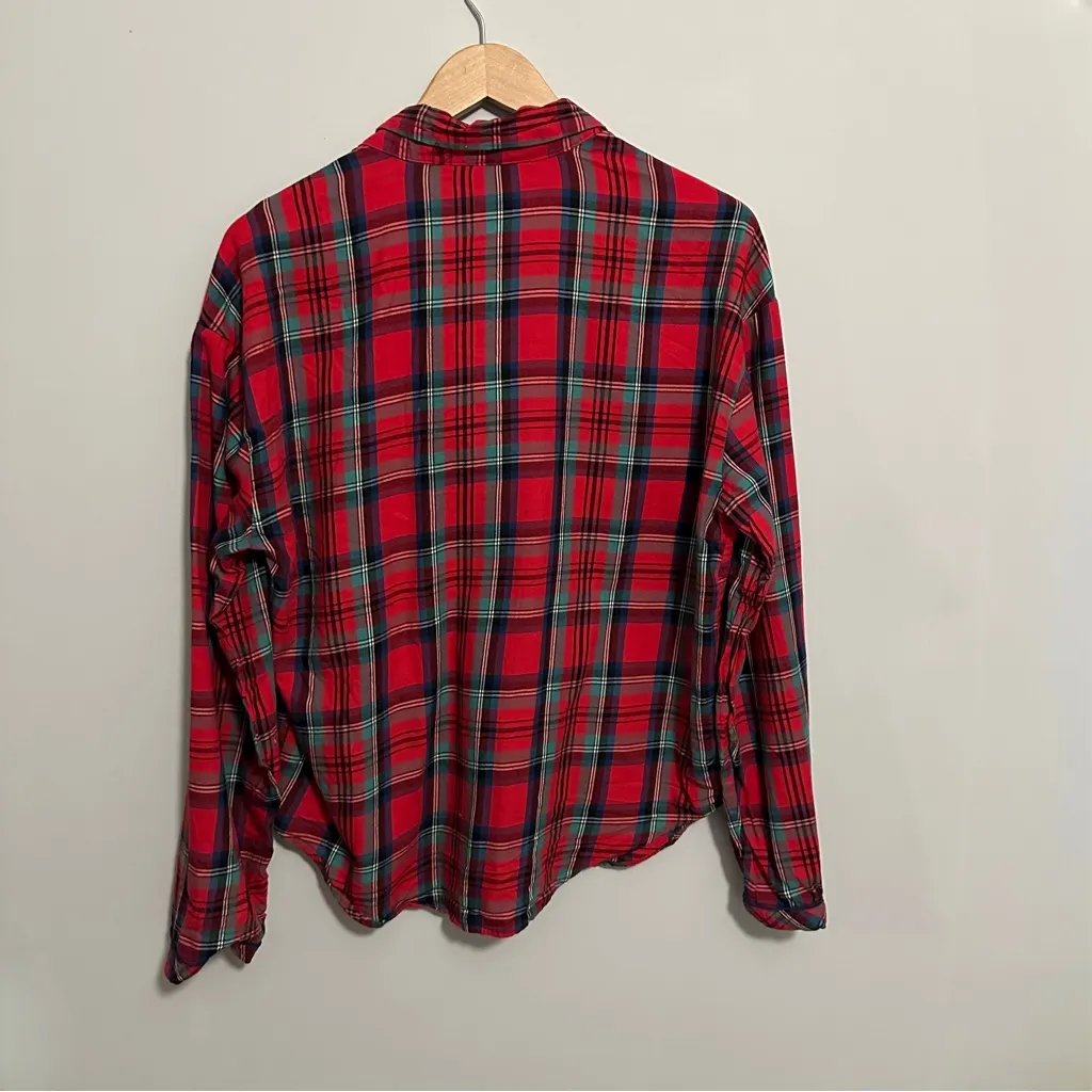 Victoria's Secret Plaid Pajama Set Red Multi Women’s Size Medium Holiday - Image 9