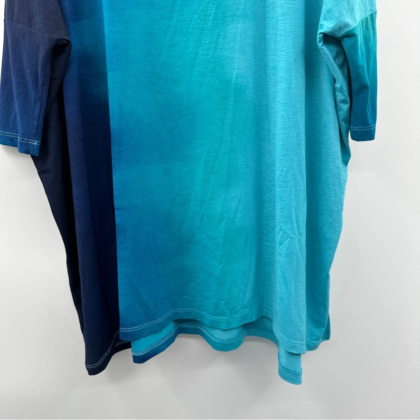Clara Sun Woo Blue Ombre Oversized Half‎ Sleeve Pullover Top Size S - Image 3