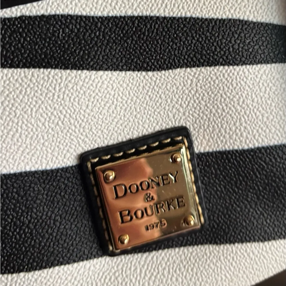 Authentic Dooney & Bourke leather Zebra Print zip top shoulder Bag - Image 13