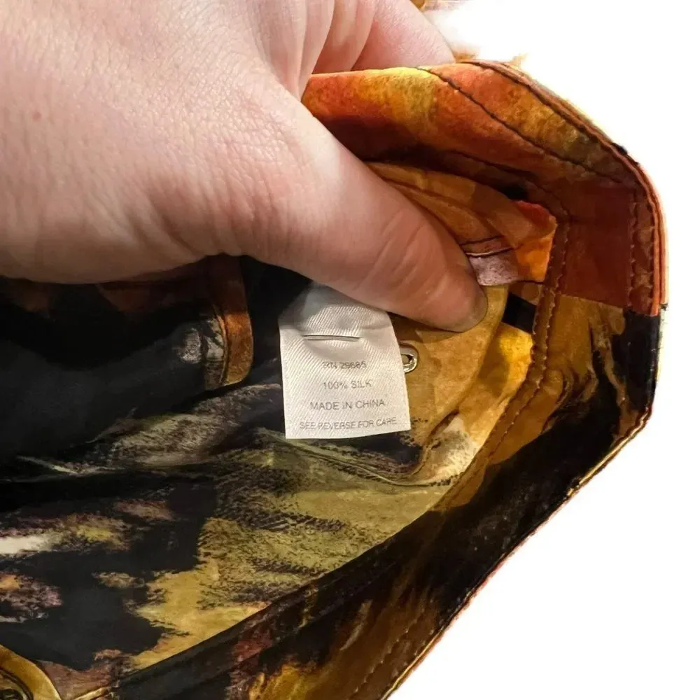 Pendleton 100% Silk Abstract Floral Top‎ Jacket Size Medium - Image 3