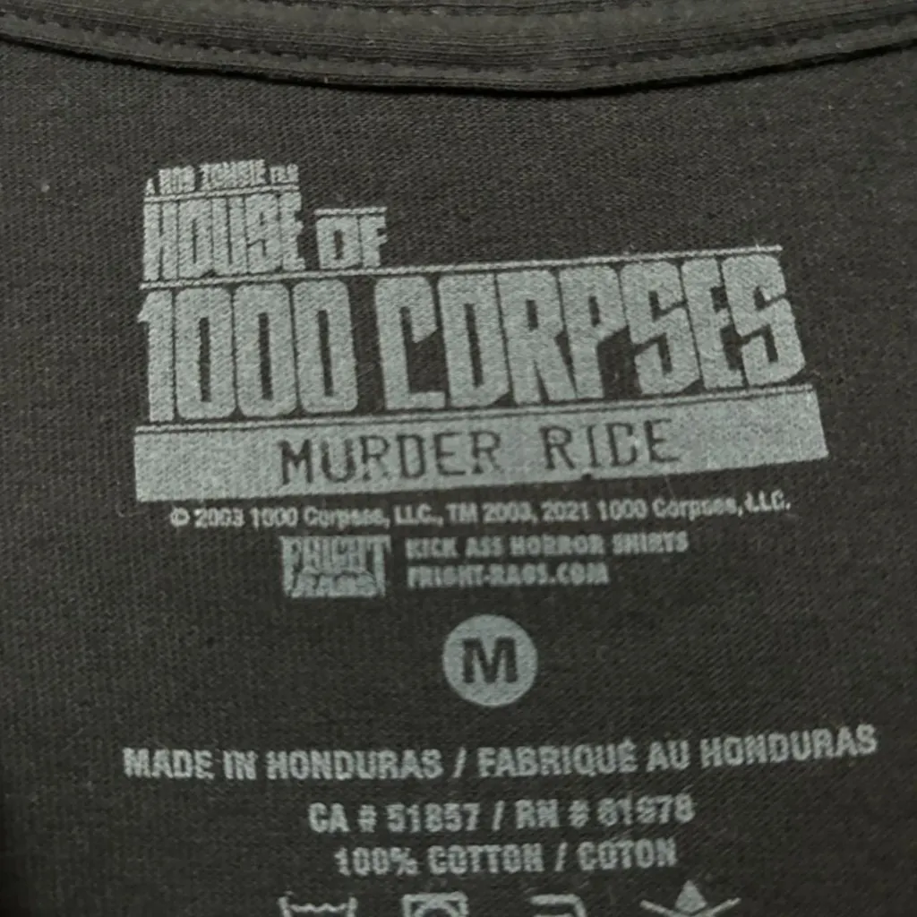 Rob Zombie House of 1000 Corpses T-Shirt Size Medium - Image 4