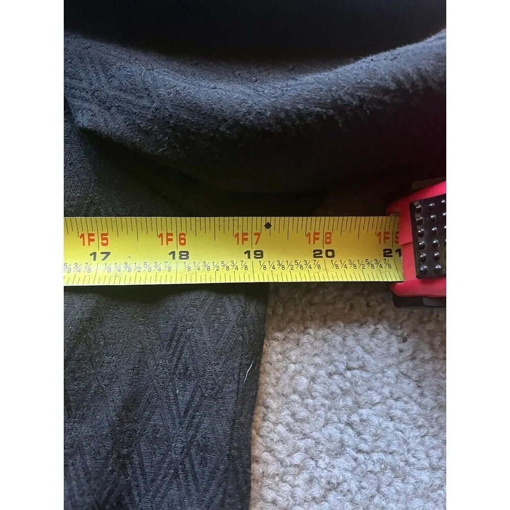 Worthington Women's Black Geometric Print Stretchy Button Up Trench Coat Size 14 - Image 13