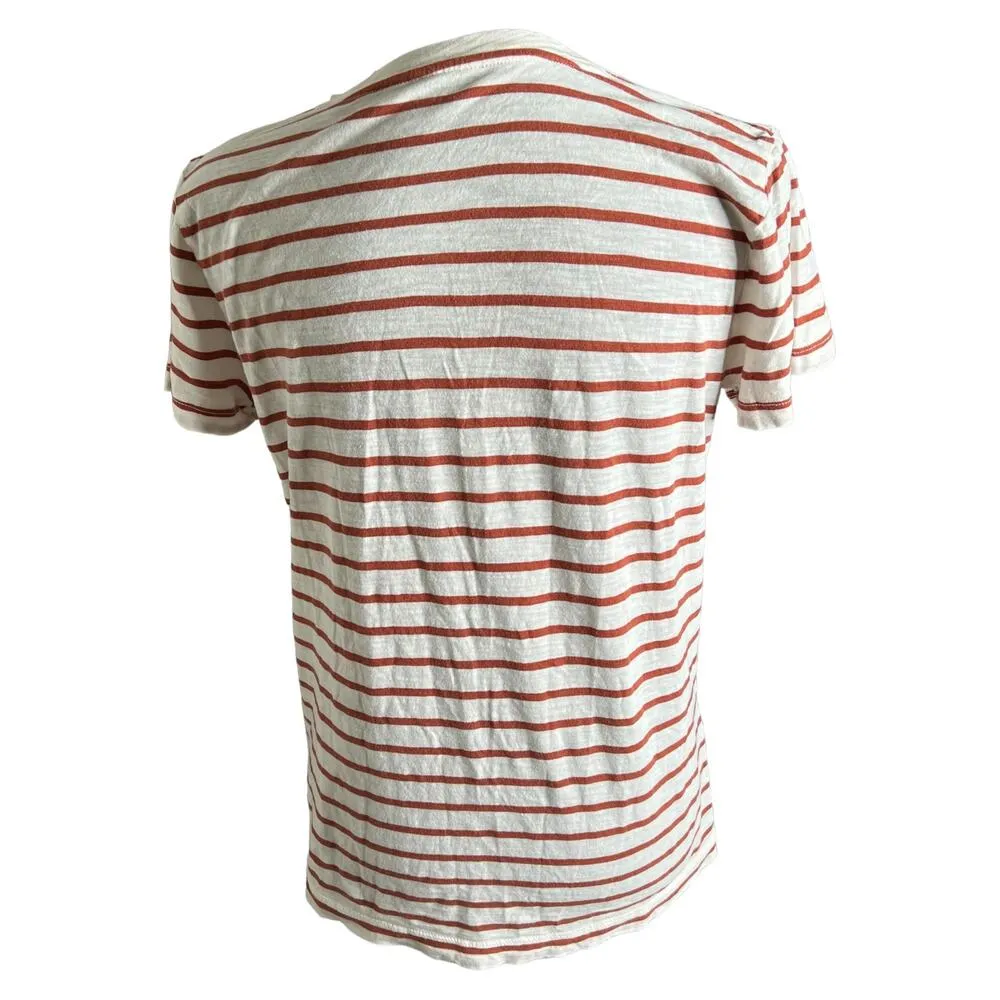 Madewell Whisper Cotton V-Neck Pocket Tee Small Women’s Abilene Stripe G5741 - Image 3