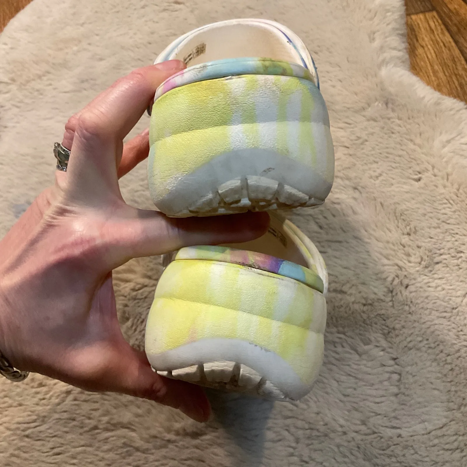 Crocs Platform Tie Dye Size 9 Womens Comfort Clog Rubber - Image 5