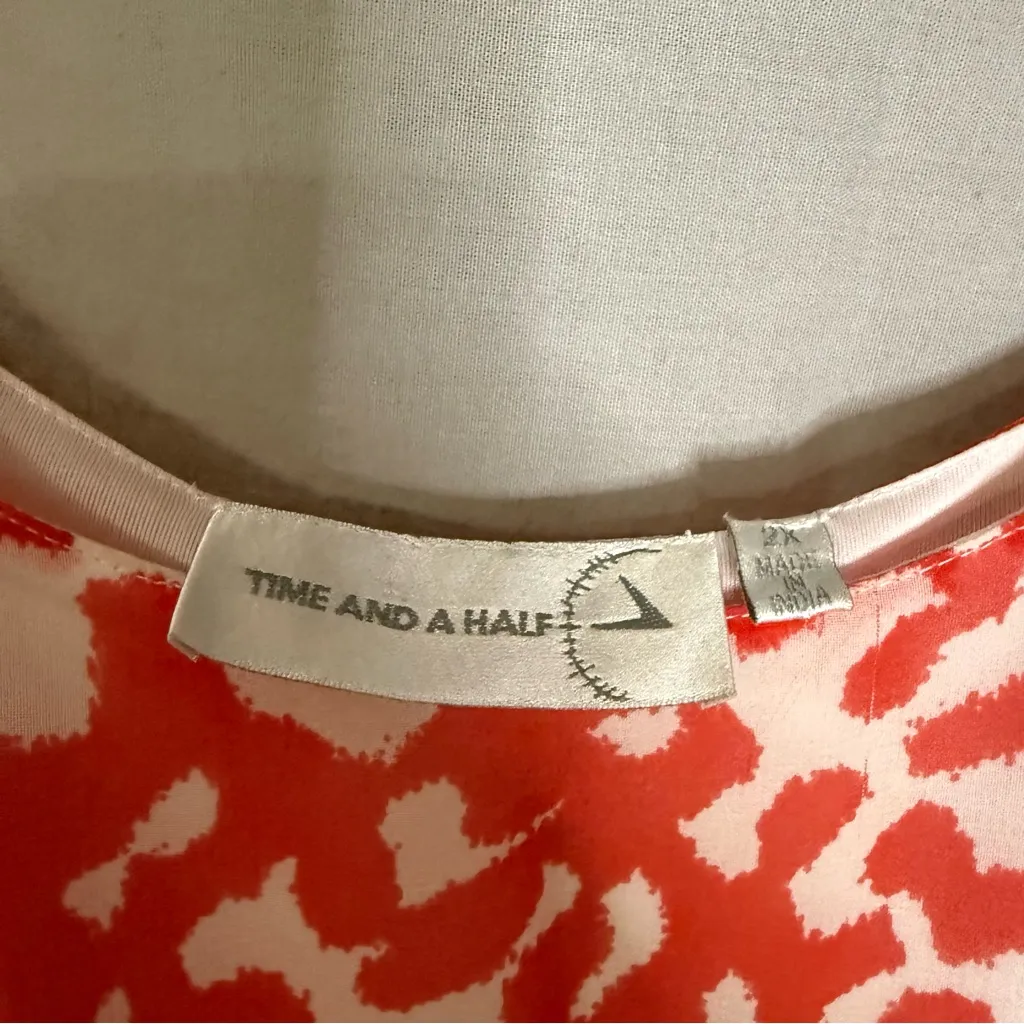 Womens‎ Plus Size 2X Summer Dress High Low Orange White Time And A Half Vacation - Image 4