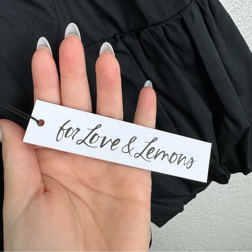 For Love & Lemons Joanna Crop Top in Black Size Medium NWT - Image 5