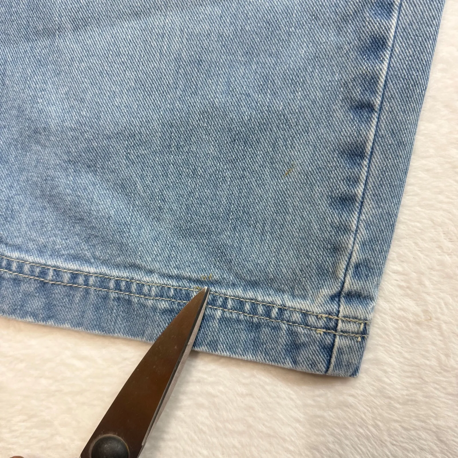 VTG Sonoma Carpenter Jean 12 Petite Cropped Denim Utility Pockets Light Wash 90s - Image 6