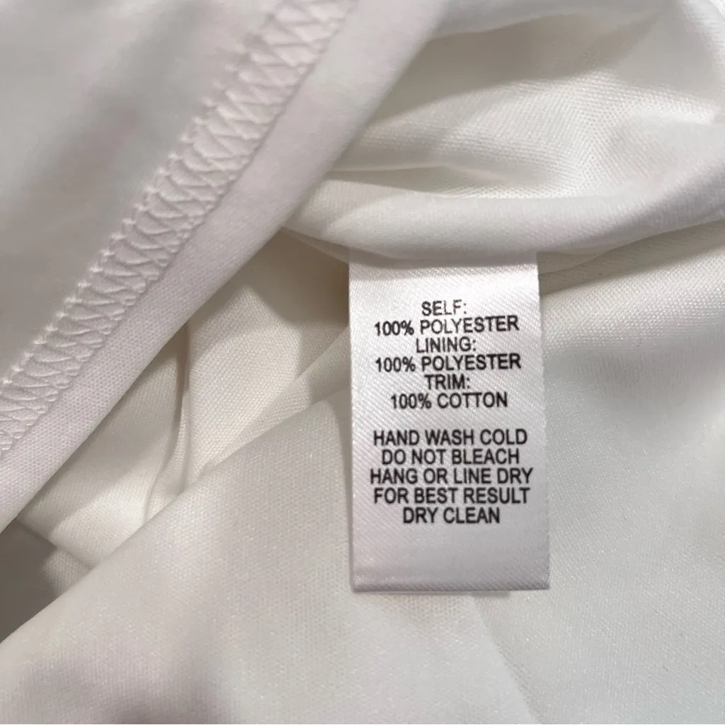 NWT Lulus Florentia White Crochet‎ Lace Chiffon Flare Sleeve Skater Dress MEDIUM - Image 11