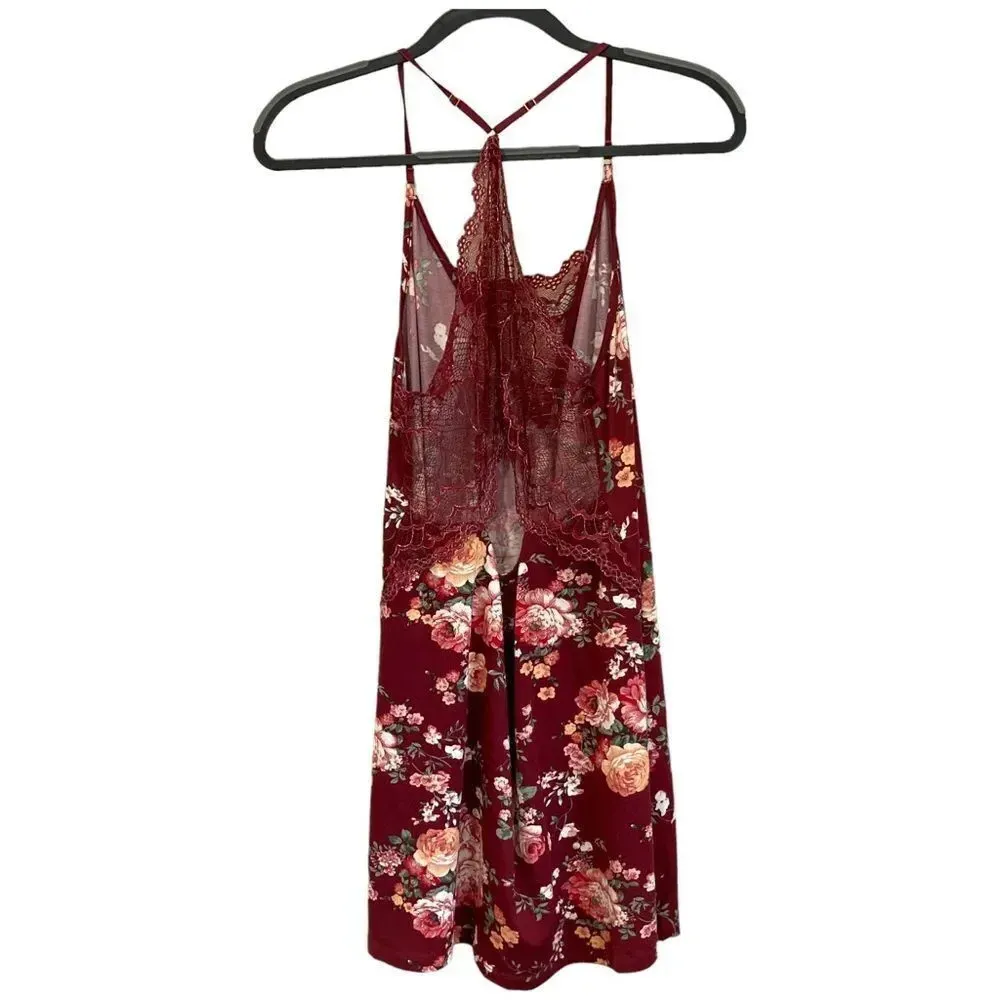 FLORA by Flora Nikrooz Women's Lace Trimmed Knit Chemise Size Medium - Image 3