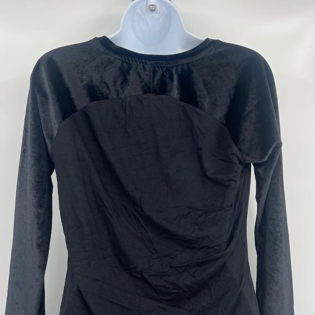 Ultra Flirt Velvet Sleeves Top Sz S Holiday Goth NWT Stretch Long Sleeve Minimal - Image 4