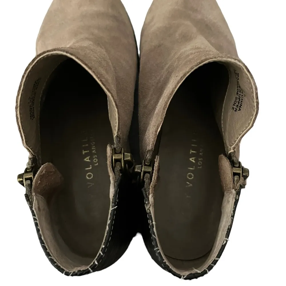 Very Volatile Los Angeles Suede Leather Upper Ankle Boots Double Sided Zipper - Image 9