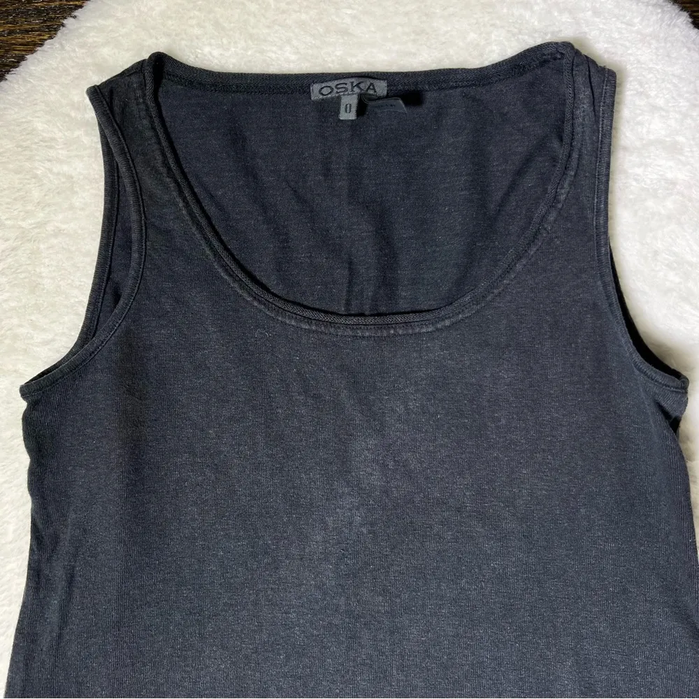 Oska Hemp/Cotton Blend Soft Black Tank Top - Image 2