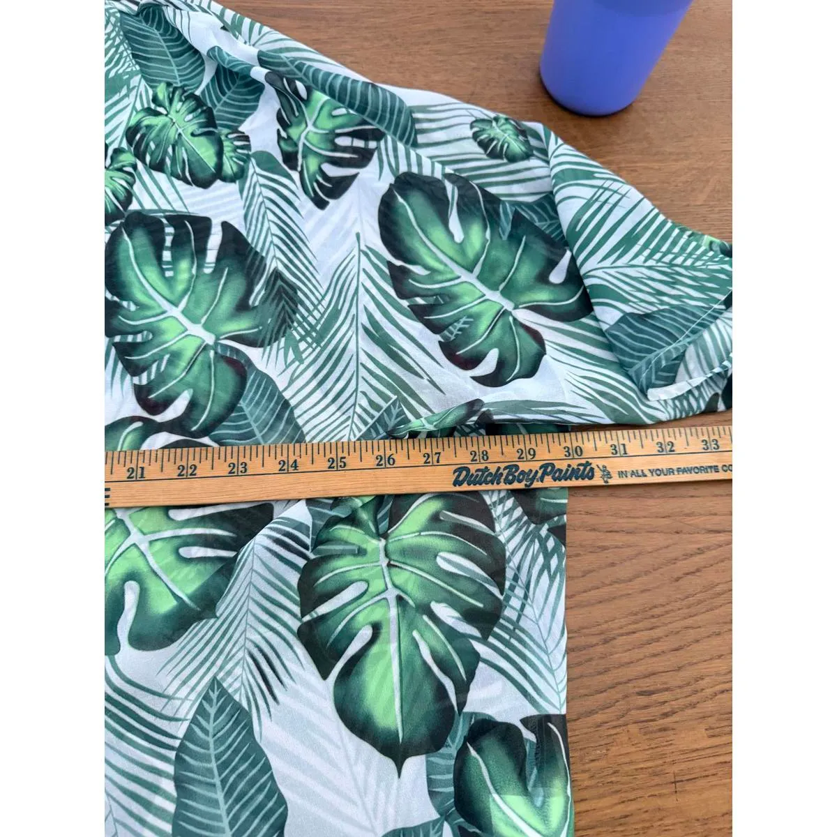 Green Leaf Print Kimono Cover Up Size undefined - Image 2