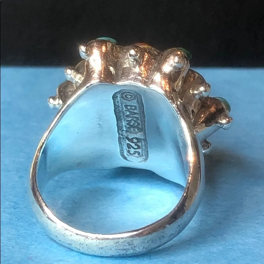 BARSE Multi-Gemstone Cabochon Inlaid Sterling Silver Ring - Image 8