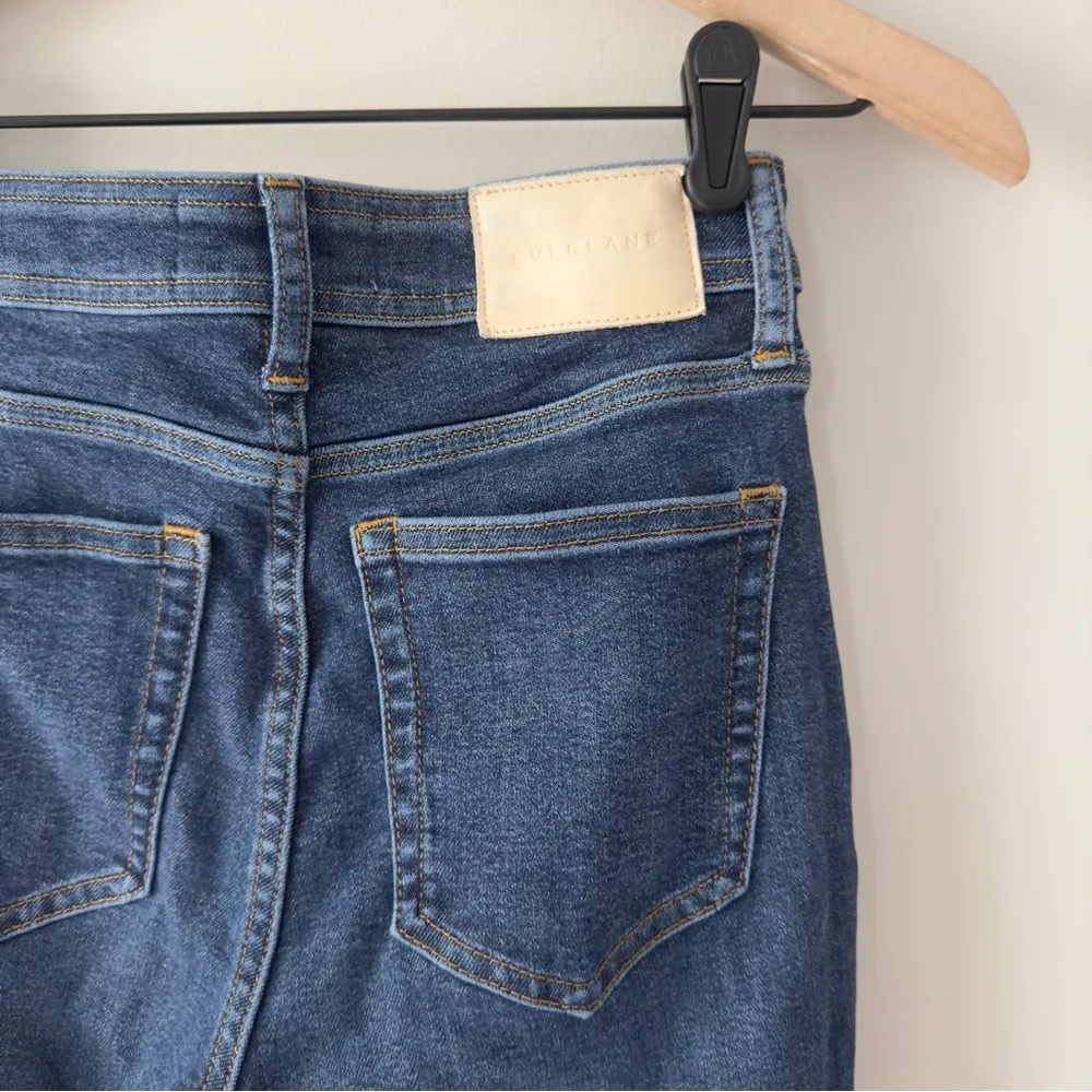 Everlane The Way High Skinny Jean organic cotton Dark Blue Denim Jeans high rise - Image 4