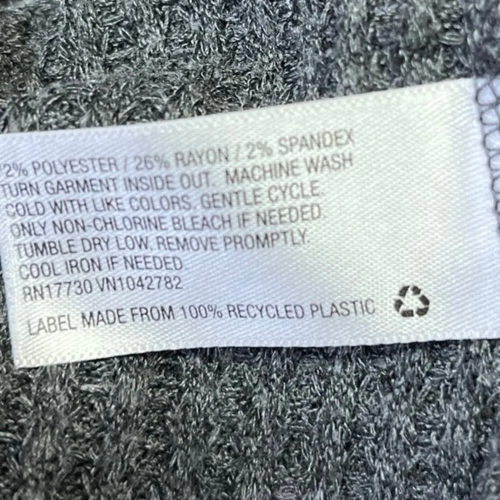 Wild Fable Gray Waffle Knit Pocket Long Sleeve Pullover Crop Sweater Top Size L - Image 4