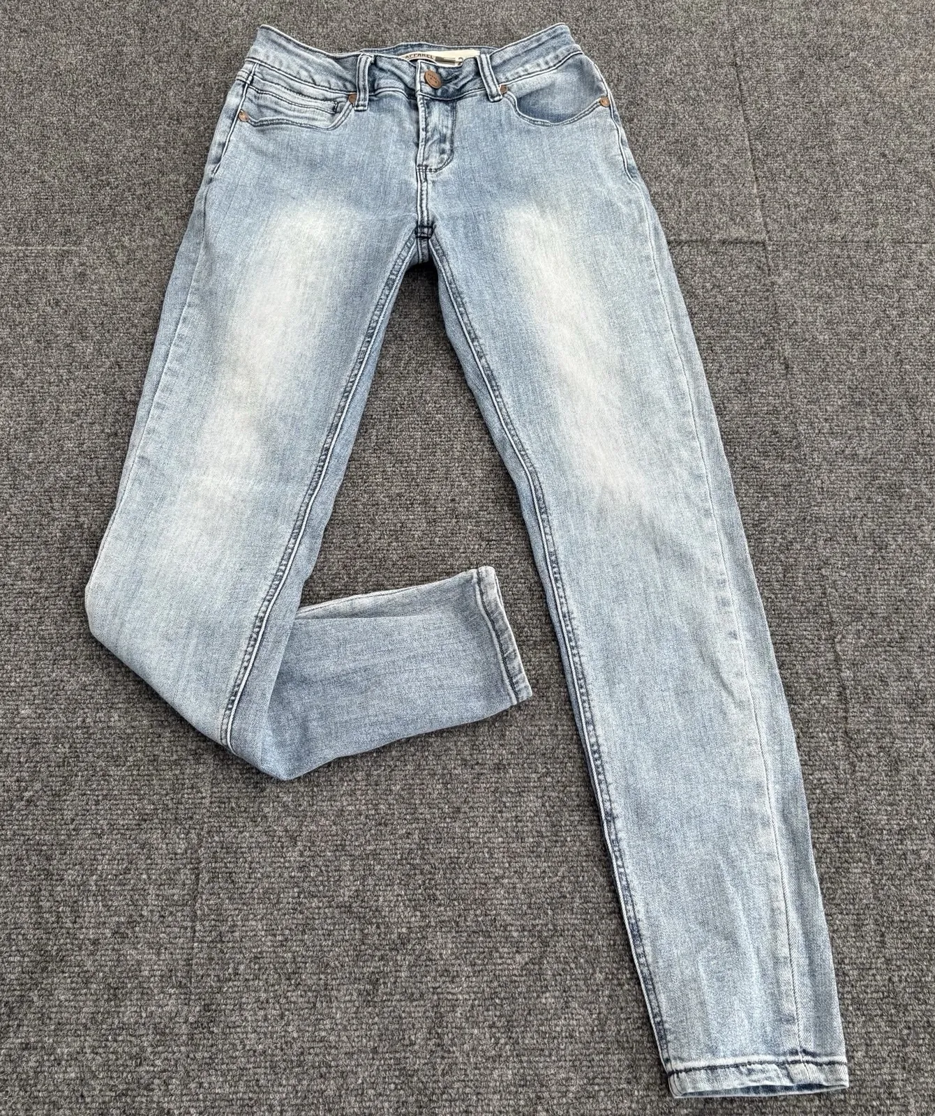 Barbell Apparel Jeans Womens 25x29.5 Blue Light Wash Slim Skinny Stretch Denim Size 25 - Image 1