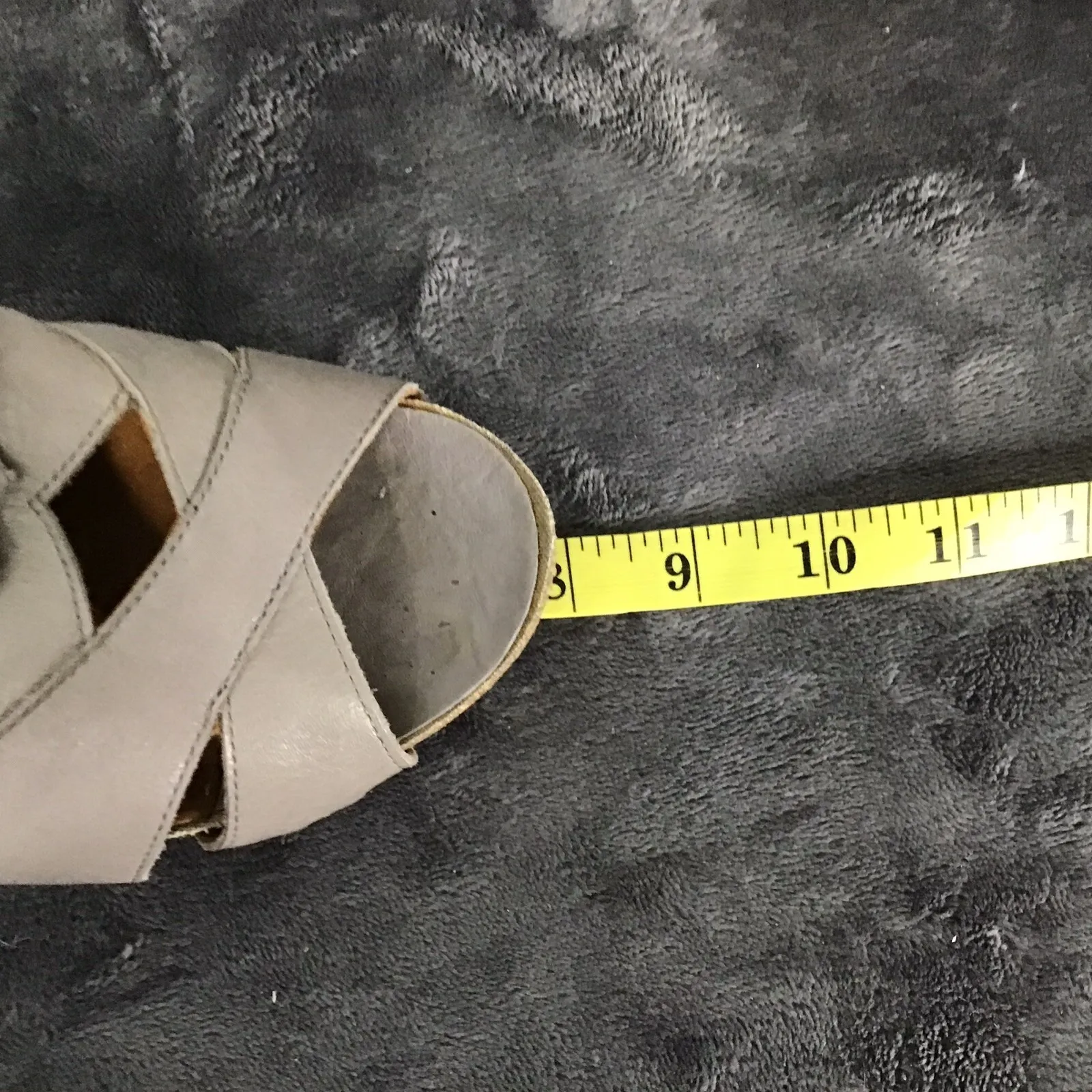 John Fluevog Rules Goodall Grey Womens Size 9‎ Platform Sandals Made in Portugal - Image 11