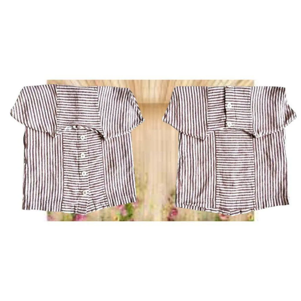 Madewell Striped Button Back Dress XS Extra Small Linen Blend Pockets Casual - Image 7