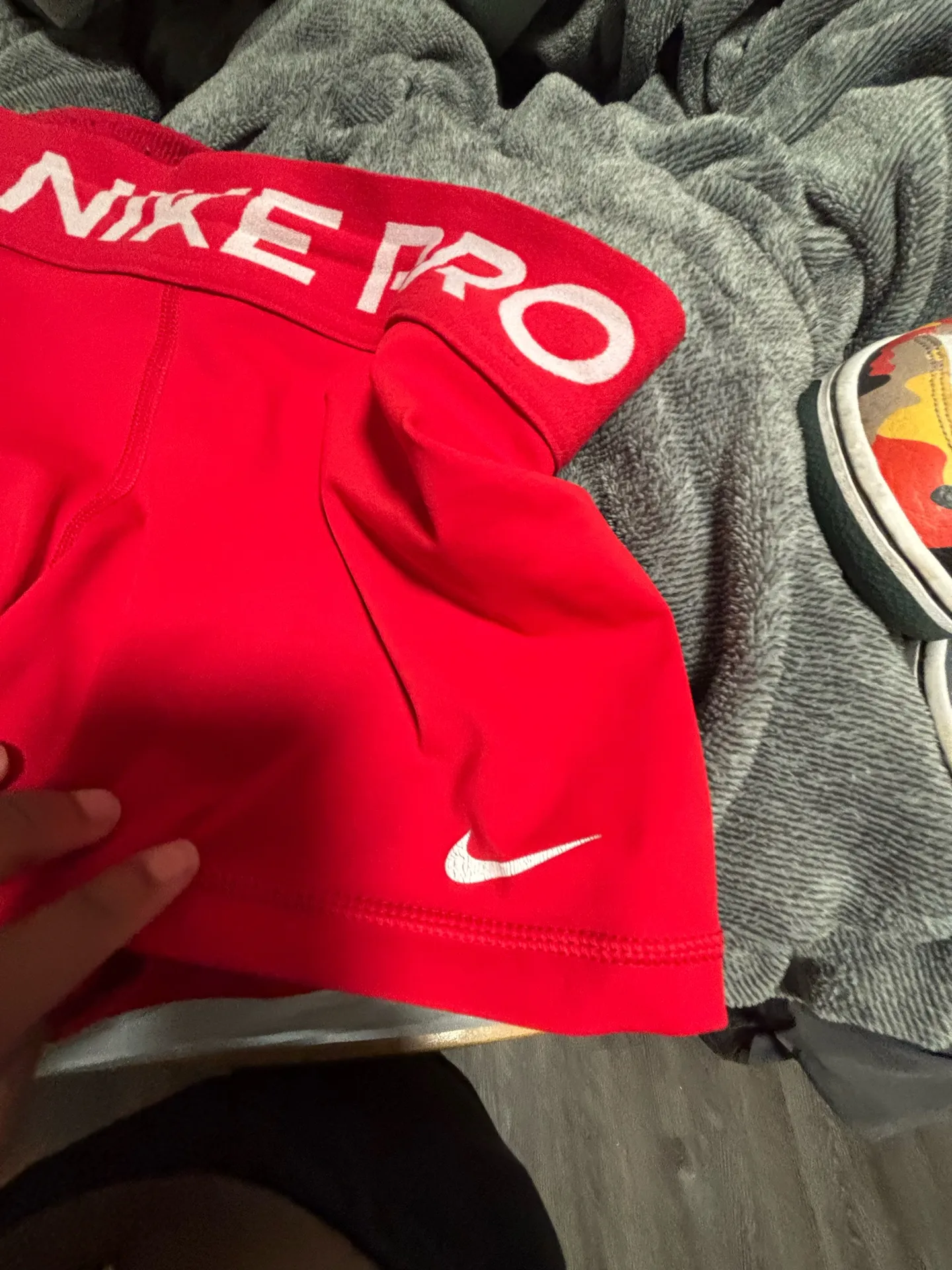 Red Nike Pro Spandex Shorts - Image 3