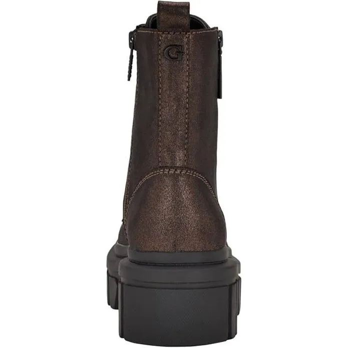 GUESS Women's Brown Ferina Combat Lug Sole Lace Up Boots Shoe Size 5M Bronze NEW - Image 2