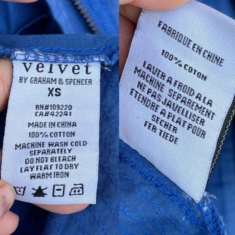 Velvet By Graham & Spencer Ruby Blue Cottonjacket Blue Size XS - Image 13