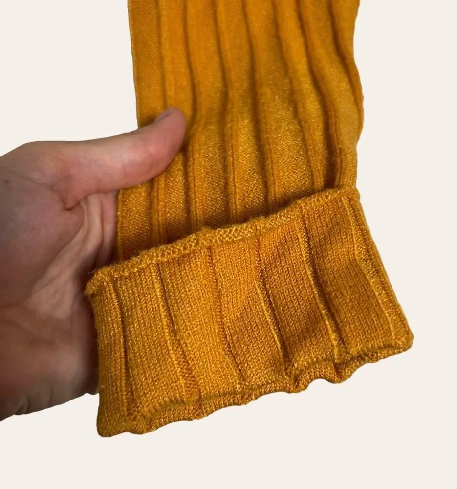 Revolve Lovers + Friends Mustard Yellow Turtleneck Crop Sweater Size Medium - Image 3